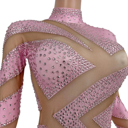 Crystal Illusion Rhinestone Bodysuit