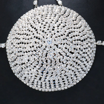 Dazzling Round Rhinestone Chest Chain & Statement Bra Body Jewelry