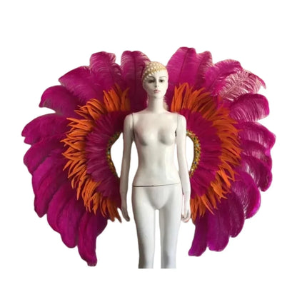 Two-Tone Feather Wing Backpiece Stage Costume Accessory