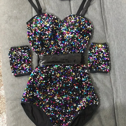 The Stardust Dynasty Sequin Bodysuit – Luxury Structured Stage Leotard