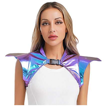 Metallic Gothic Armor Shoulder Shrug Steampunk Pauldron Collar Stage Costume