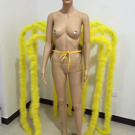Long Feather Waterfall Backpiece Costume Accessory