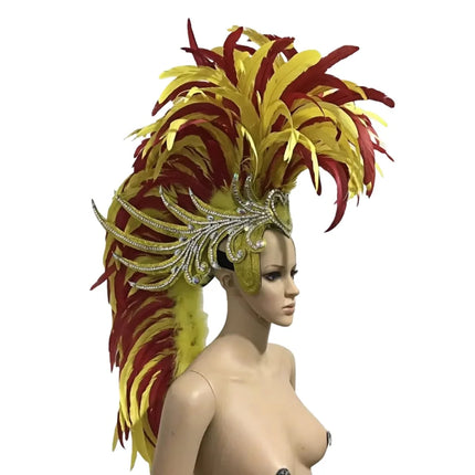 The Stardust Dynasty – Majestic Velvet & Feather Samba Masquerade Crown