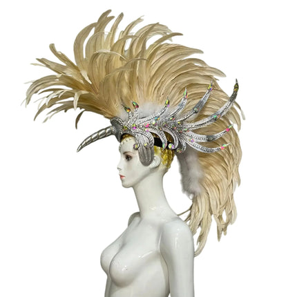 The Stardust Dynasty – Majestic Velvet & Feather Samba Masquerade Crown