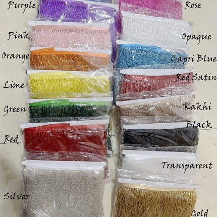 Long Glass Rhinestone Beaded Fringe Trim