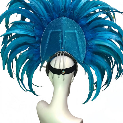Feather headdress samba costume carnival halloween party bar performance hat makeup dance wings parade