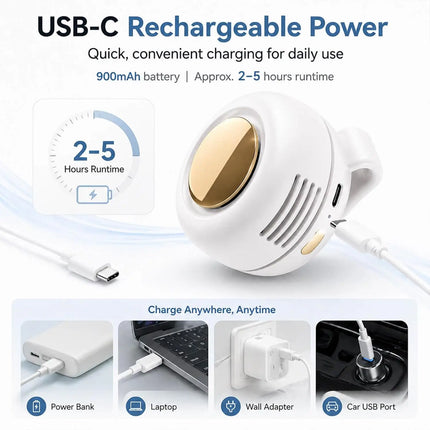 Portable Wearable Bladeless Clip-On Fan Set