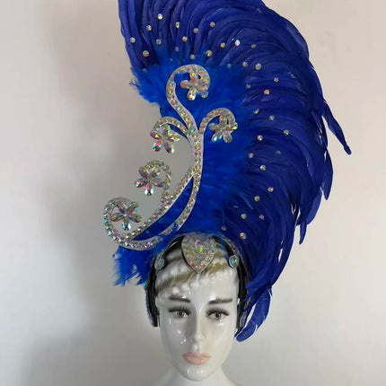 The Stardust Royal Plume – Feathered Carnival & Cabaret Stage Headdress