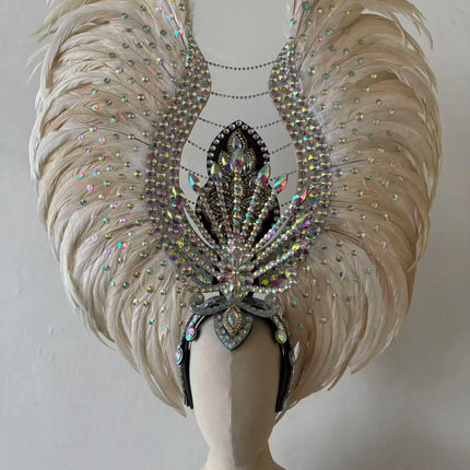The Stardust Aurora Feather Headdress – Light Purple Cabaret & Carnival Crown