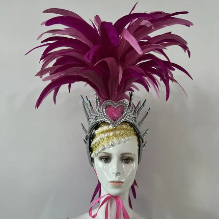 The Stardust Dynasty – Majestic Velvet & Feather Samba Masquerade Crown