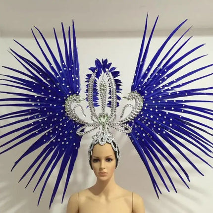 The Stardust Tropicana Samba Crown – Feather & Rhinestone Stage Headdress