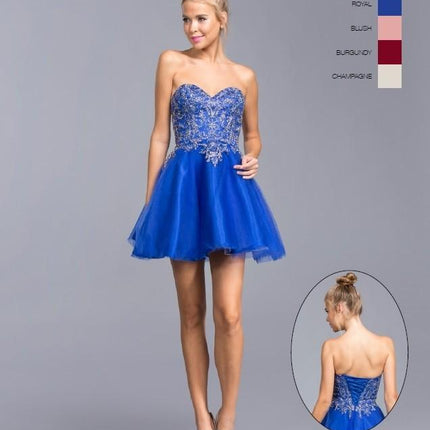 CLEARANCE - Aspeed S2040 Sweetheart Neckline Strapless Short Dress (Size 3XL)