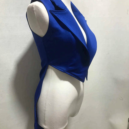 The Stardust Sapphire Showman – Sleeveless Cabaret Tailcoat