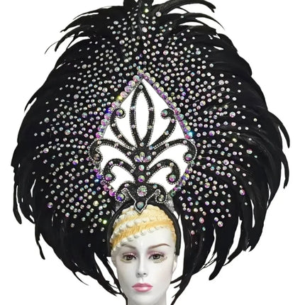 The Stardust Empress Dionysia – White Feather Carnival & Masque Ball Headdress