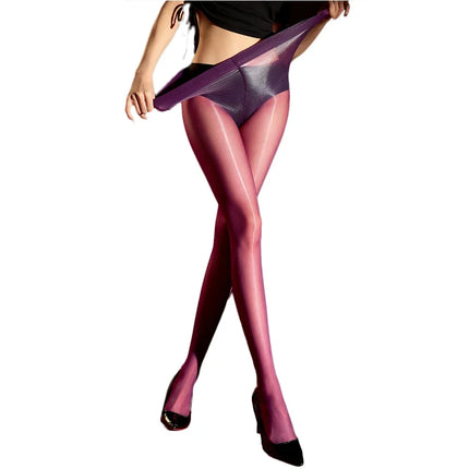 Plus Size Oil Glossy 1D Ultra-Thin Shaping Pantyhose High-Elasticity Tights