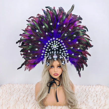 Luxury Party Feather Headdress & Carnival Designer Cosplay Crown