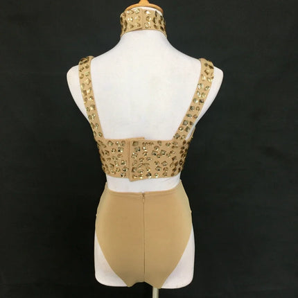 Sexy DJ Nightclub Pole Dance Costume Rhinestone Bikini Rave Outfit Party Show Stage Wear Dancer Team Performance Clothes