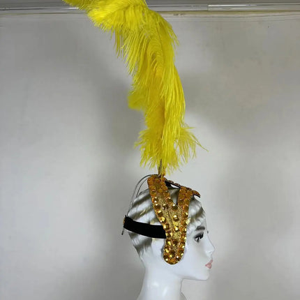 The Stardust Azure Sovereign – Royal Blue Feather Samba Carnival Headdress