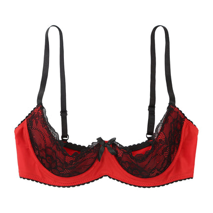 Lace Underwire Half-Cup Balconette Bra