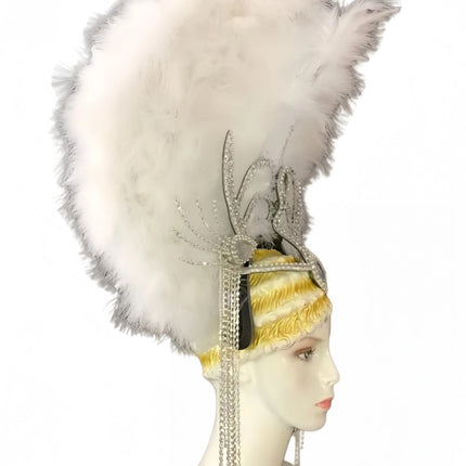Feather headdress samba costume carnival halloween party bar performance hat makeup dance wings parade