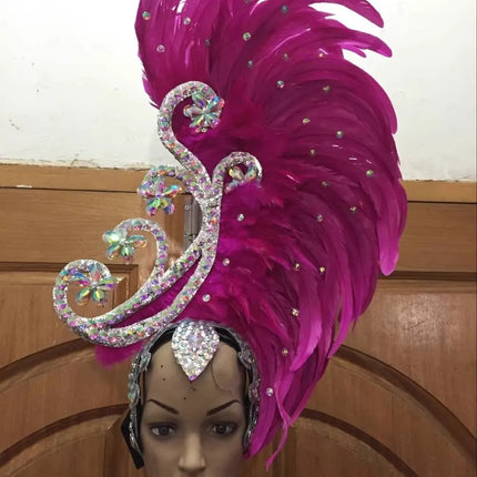 The Stardust Royal Plume – Feathered Carnival & Cabaret Stage Headdress
