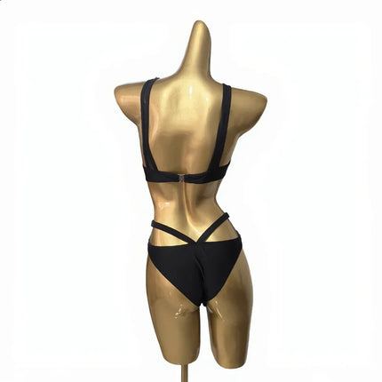 Crystal Rhinestone Mesh Backless Bodysuit Pole Dancing Stage Costume
