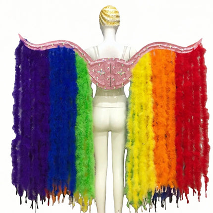 Large Feather Wing Backpiece with Shoulder Straps