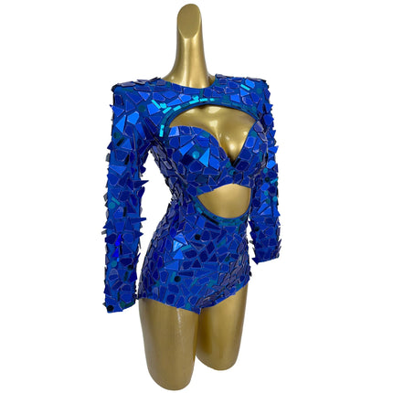 Sparkling Sequin Hollow-Out Bodysuit & Gogo Dance Performance Romper