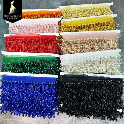 Glass Pearl & Bead Tassel Fringe (5 Yards)
