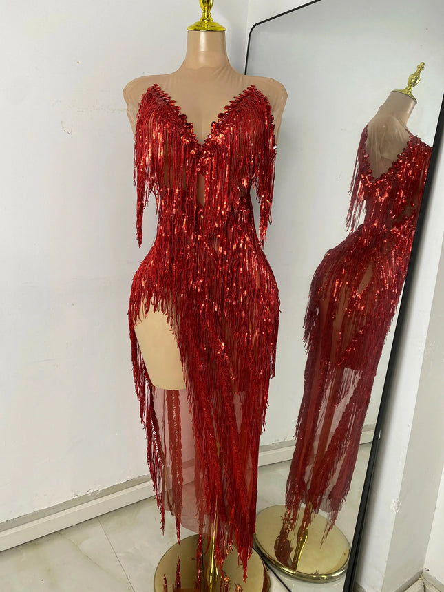 Vintage-Inspired Tassel Long Dress For Women