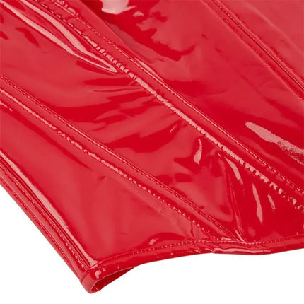 Shiny PVC PU Leather Bustier Corset Crop Top Body Shaper Vest