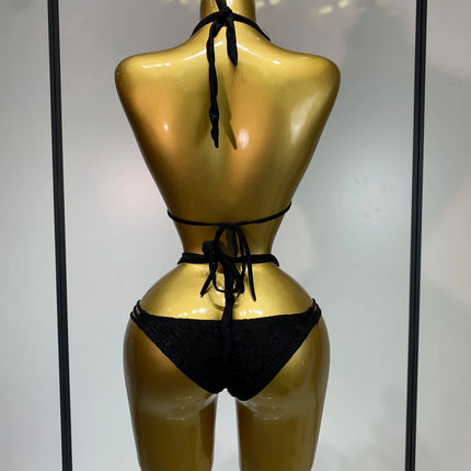 Crystal Diamond Bikini Two-Piece Set Sparkle Stage Performance Outfit