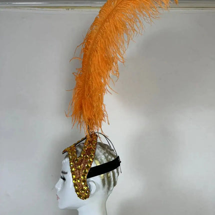 The Stardust Azure Sovereign – Royal Blue Feather Samba Carnival Headdress