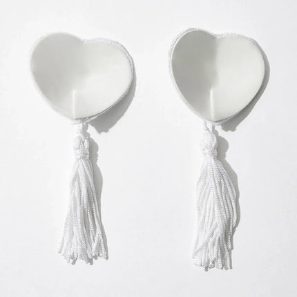 Sparkling Rhinestone Heart Pasties with Swinging Tassels Set