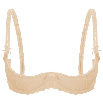 Lace Underwire Half-Cup Push-Up Bra