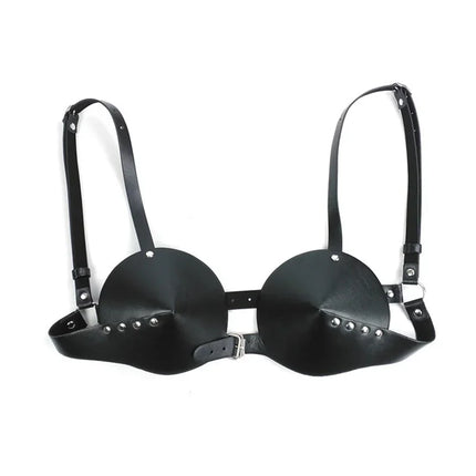 Faux Leather Sculpted Push-Up Bralette Bra Top