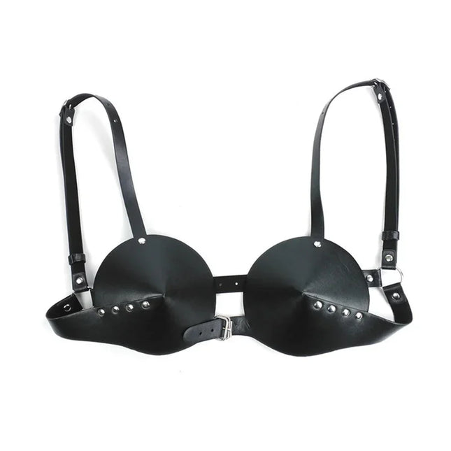 Faux Leather Sculpted Push-Up Bralette Bra Top