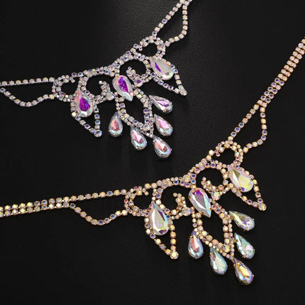 AB Rhinestone Water Drop Necklace