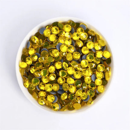 SS3-SS30 Yellow Series Non-Hotfix Glass Flat Back Rhinestones