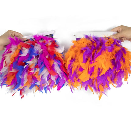 Fluffy Turkey Feathers Trim Ribbon Fringe