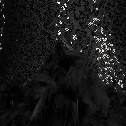 The Stardust Empress Royale – Sequined & Feathered Latin Dance Leotard Dress