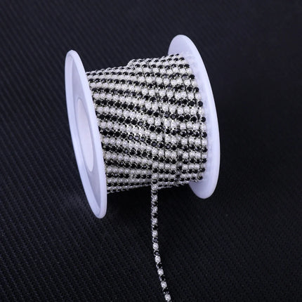 The Stardust Pearl Stream – Premium Silver Base Glass Rhinestone & ABS Pearl Cup Chain Trim