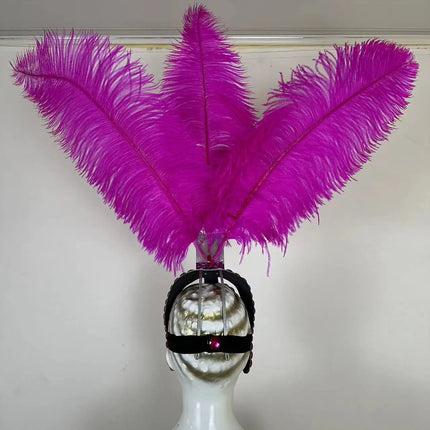 The Stardust Azure Sovereign – Royal Blue Feather Samba Carnival Headdress