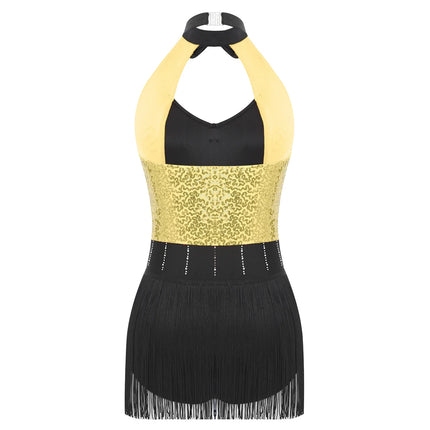 The Stardust Tuxedo Tassel Bodysuit – Luxury Sequins & Rhinestone Showgirl Leotard