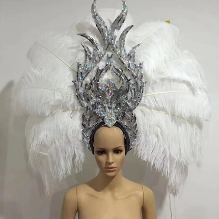 FASHIONABLE AND EXQUISITE HEADDRESS FEATHERS SAMBA DANCE CARNIVAL HALLOWEEN PARTY LATIN DANCE BAR PERFORMANCE HAT MASQUERADE
