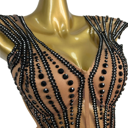 Crystal Embellished Flying Sleeve Bodycon Mini Dress & Gogo Dancer Costume