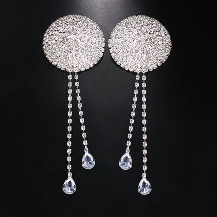 Dazzling Crystal Tassel Nipple Pasties & Statement Chest Body Jewelry