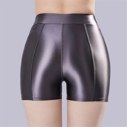 Smooth Shiny Satin Wet-Look Booty Shorts Candy Color Safety Shorts