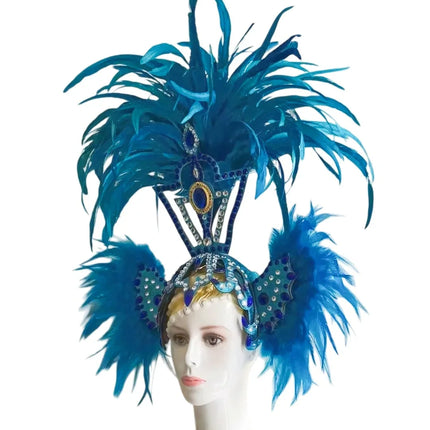 The Stardust Sovereign – Majestic Feathered Samba Carnival Headdress