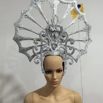 FASHIONABLE AND EXQUISITE HEADDRESS FEATHERS SAMBA DANCE CARNIVAL HALLOWEEN PARTY LATIN DANCE BAR PERFORMANCE HAT MASQUERADE